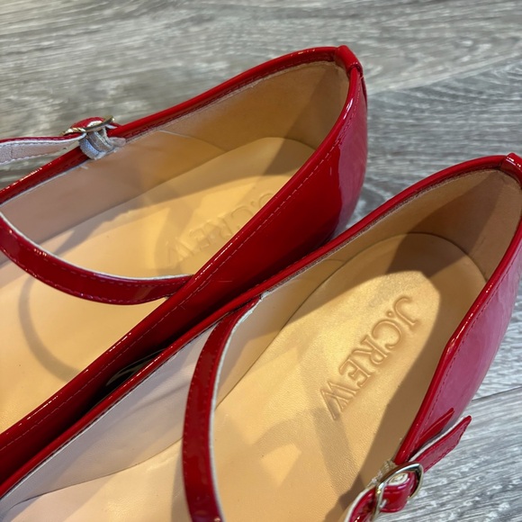 J.Crew Red Patent Leather Pointed Toe Mary Jane Ballet Flats Sz 10.5 EUC - Picture 8 of 10